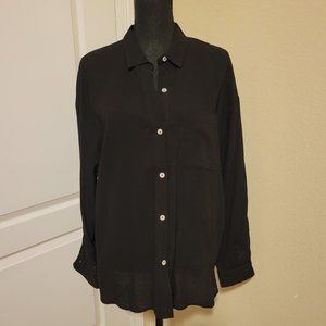 KLD Black Button Down Oversized Shirt